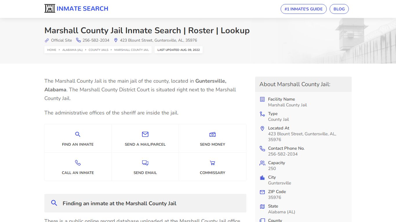 Marshall County Jail Inmate Search | Roster | Lookup