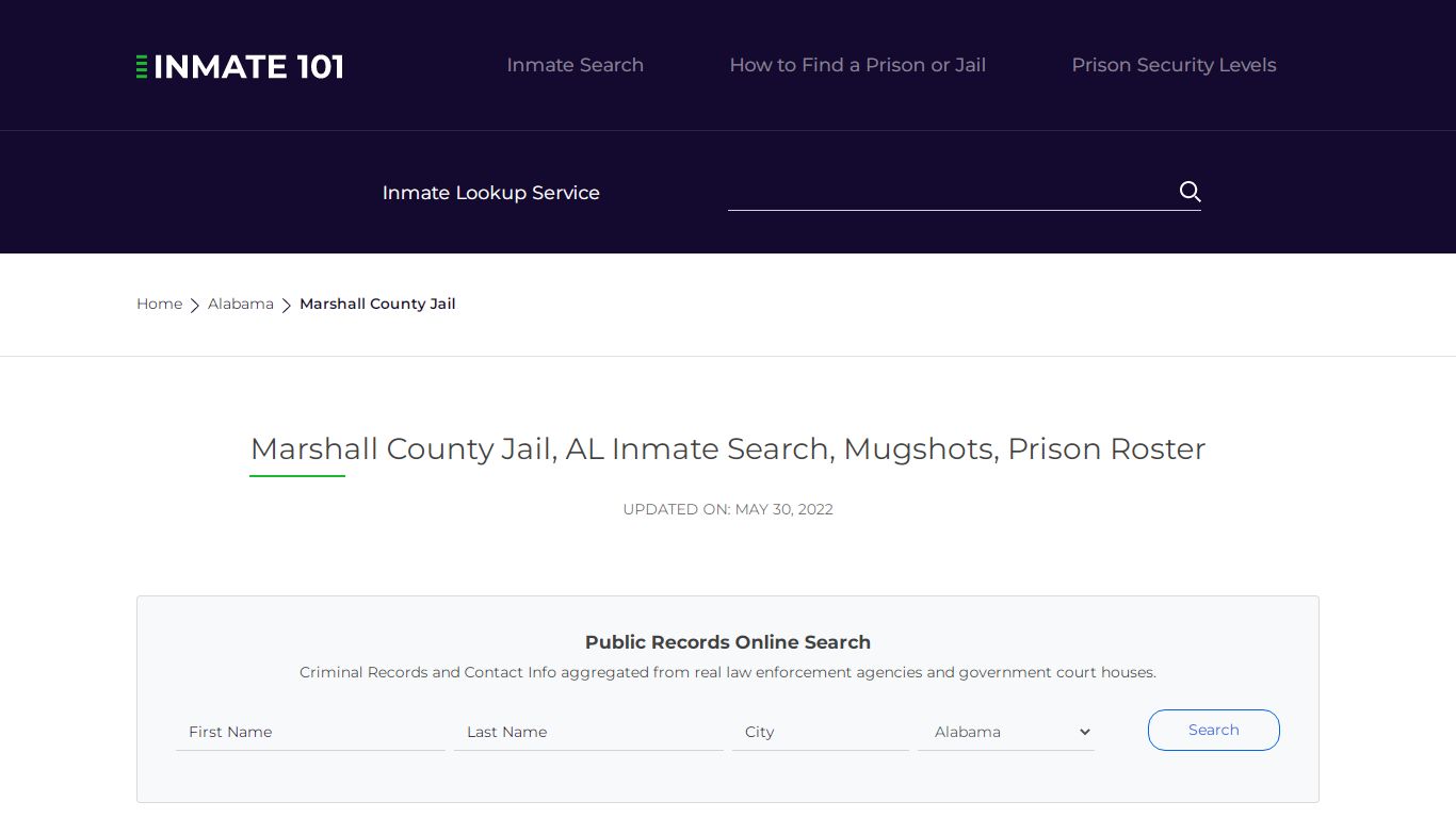 Marshall County Jail, AL Inmate Search, Mugshots, Prison ...